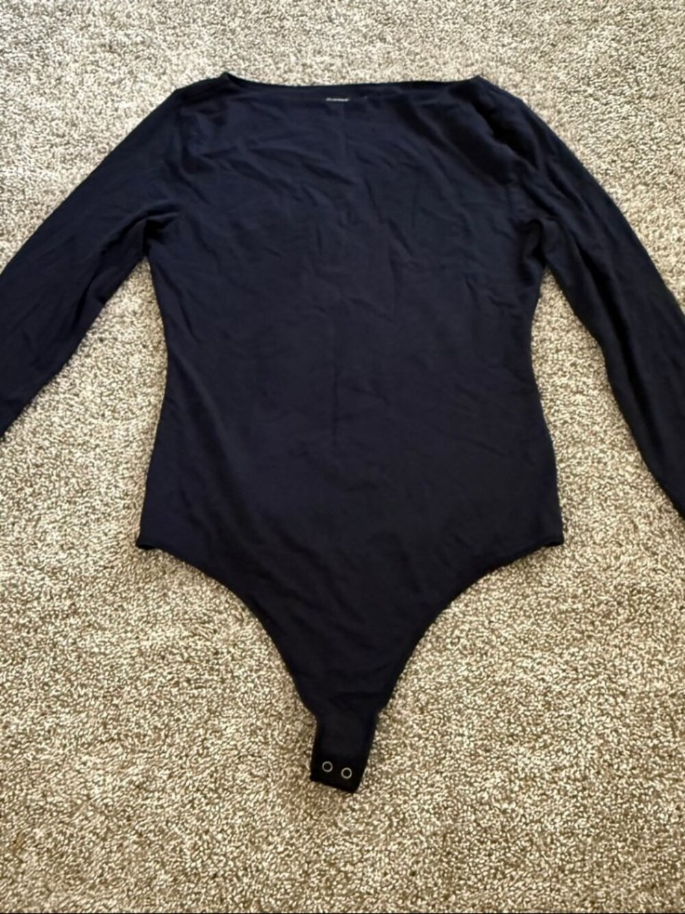 Abercrombie & Fitch Modal Blend Bodysuit Medium Navy Long Sleeve Snap Closure